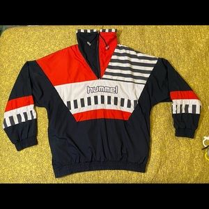Hummel Windbreaker Jacket 1/4 Zip Vintage 90s